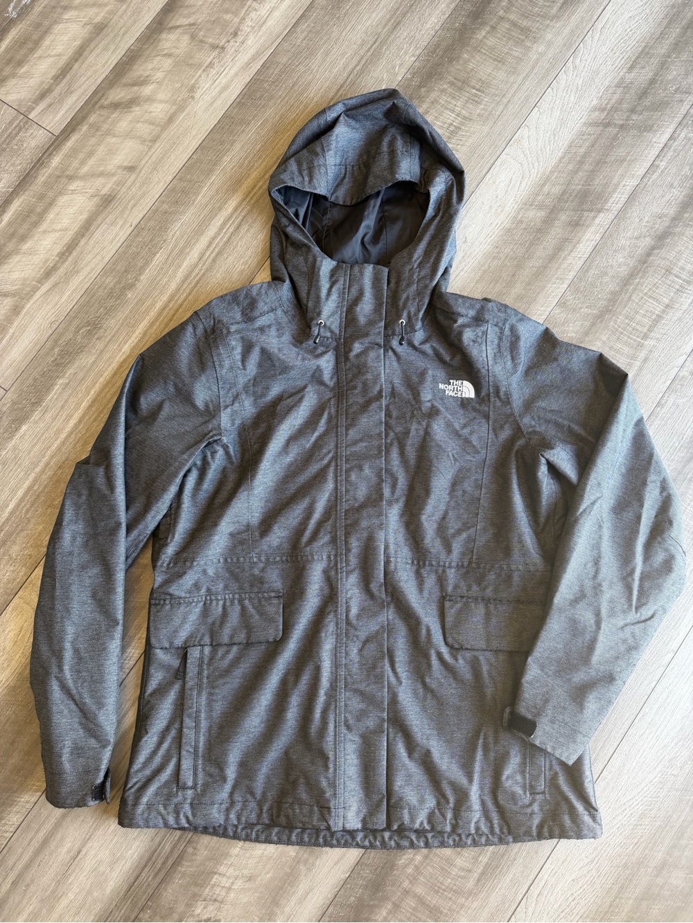 The North Face Women's Monarch Triclimate Jacket Heathered Gray Waterproof Sz L